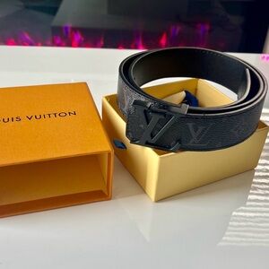 Louis Vuitton Men's Reversible Monogram Eclipse Belt - Black
